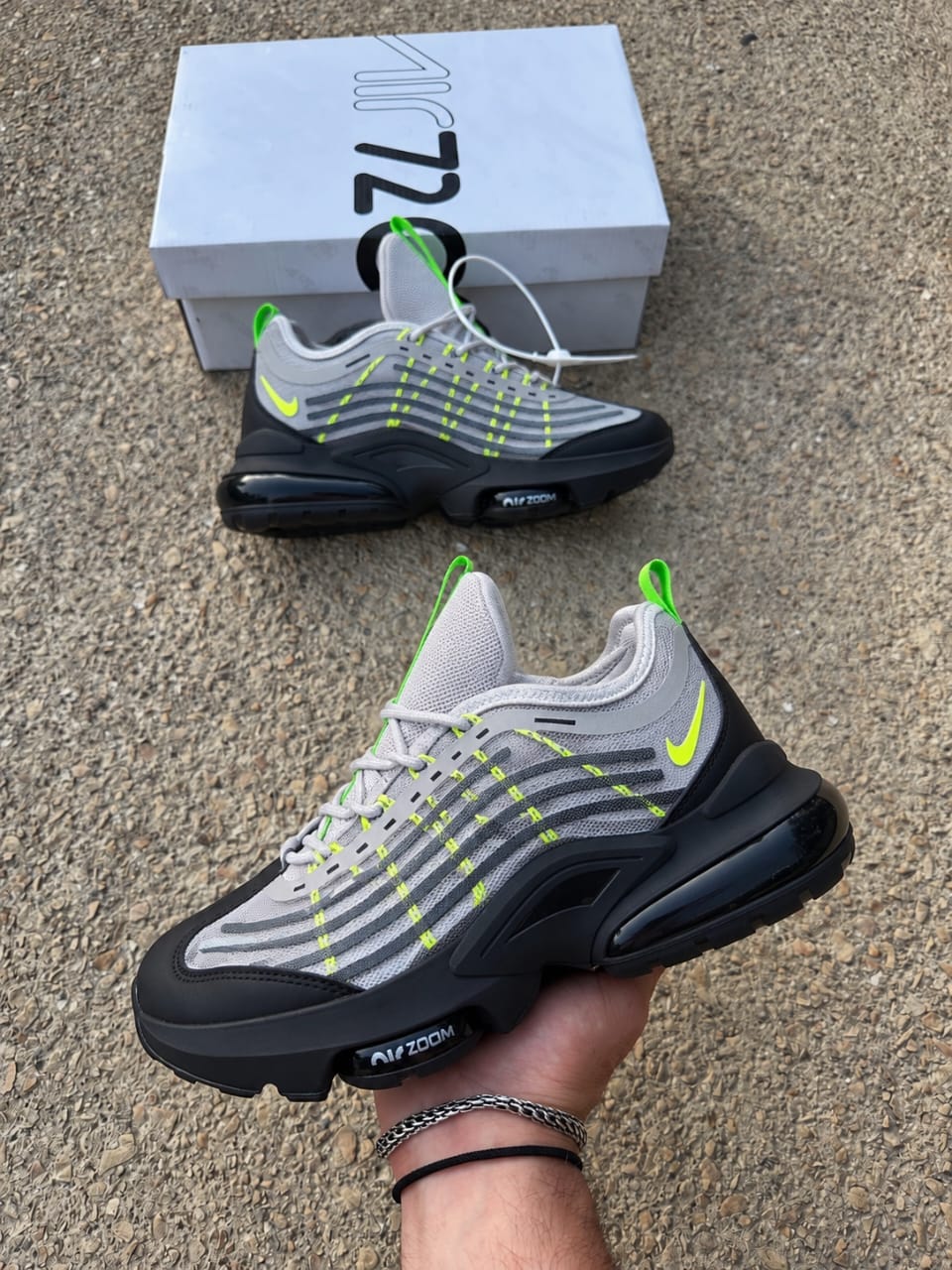 Air Cushion Running Style Sneakers – Black & Grey