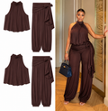 Women's Halter Top & Wide-Leg Pants Two-Piece Set