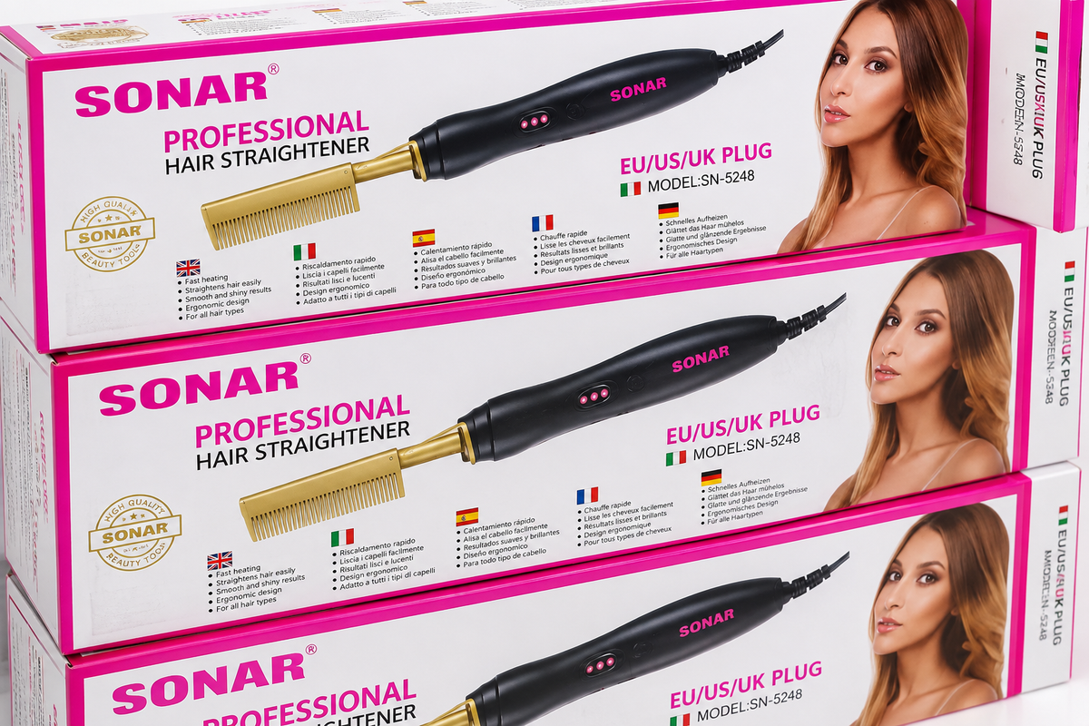 SONAR Professional Hot Comb Hair Straightener