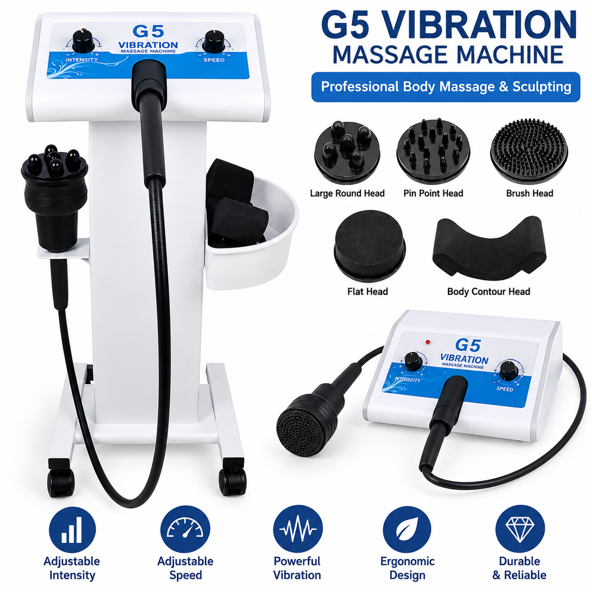 G5 Vibration Massage Machine with Interchangeable Massage Heads