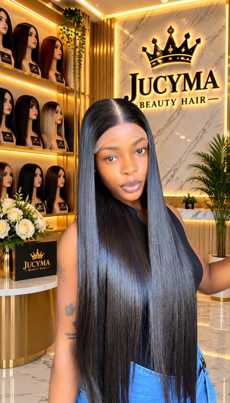 28” 300g SDD Vietnamese Bone Straight Hair – 5/5 Closure | Natural Black