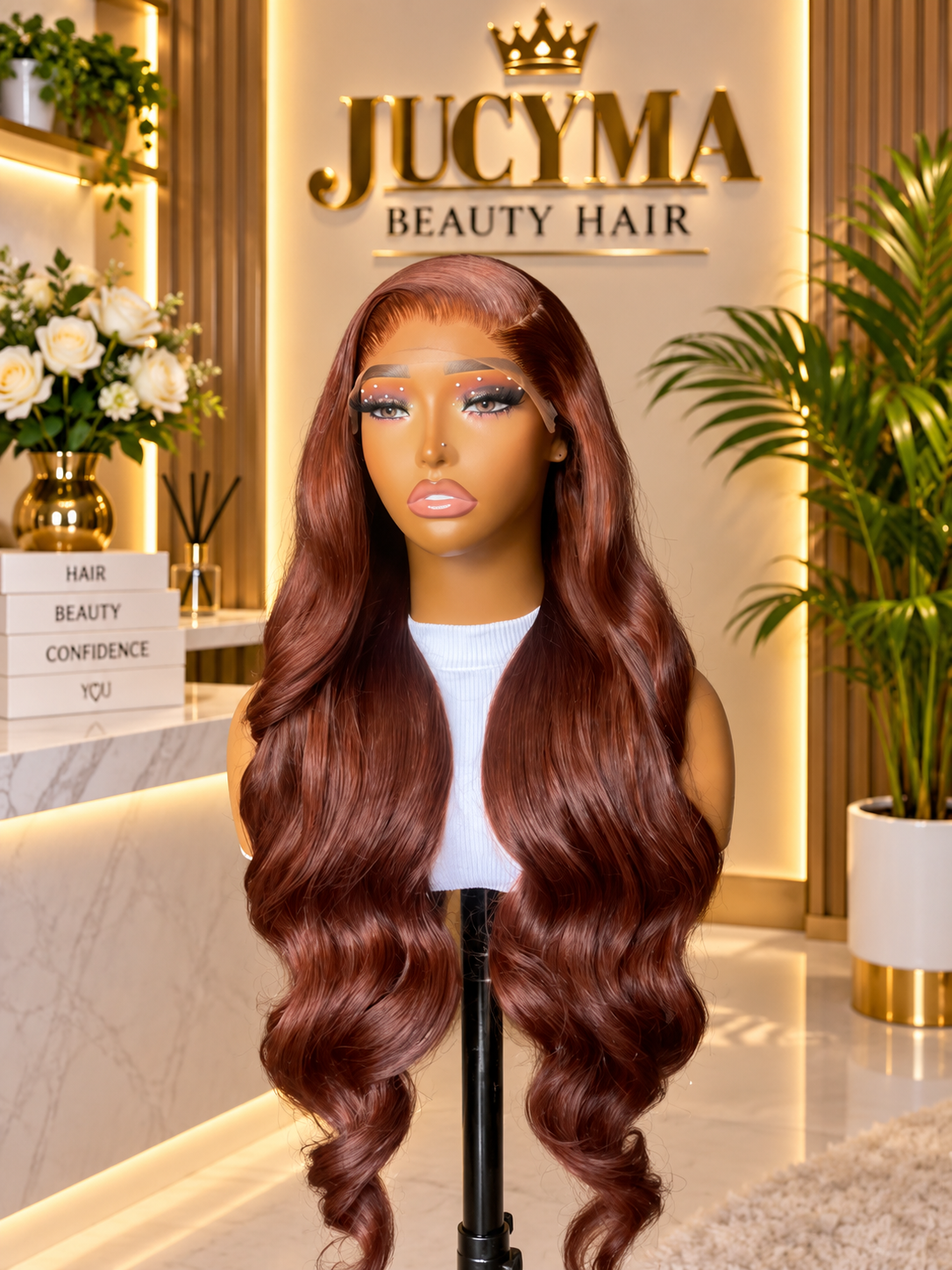 Chestnut Bouncy 26-Inch 7×5 Closure Wig