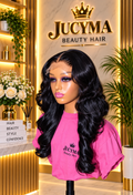 Natural Color Bouncy 16-Inch 5×5 Closure Wig – 300g