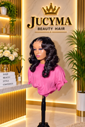 Natural Color Bouncy 12-Inch 5×5 Closure Wig – 300g