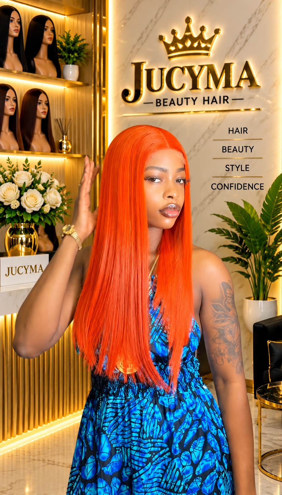 Ginger SDD Vietnamese Bone Straight 20-Inch 2×4 Closure Wig – 200g