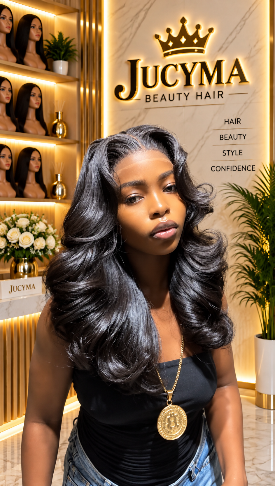 Natural Black SDD Vietnamese Bone Straight 20-Inch 5×5 Closure Wig – 300g