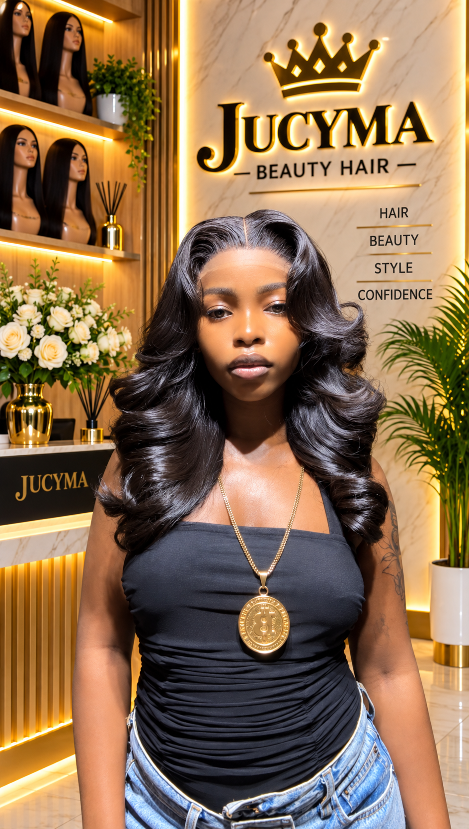 Natural Black SDD Vietnamese Bone Straight 20-Inch 5×5 Closure Wig – 300g