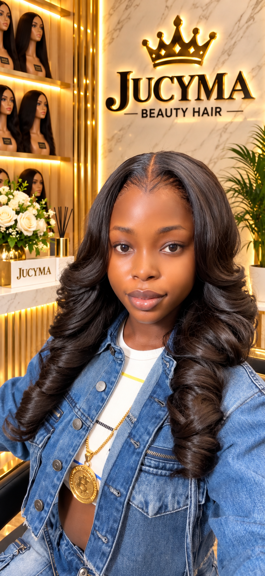 22” SDD Vietnamese Egg Curls Wig – 5×5 Closure, 300g, Natural Black