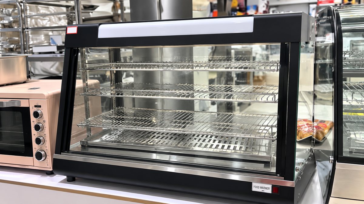 Commercial Snacks Warmer – Heated Glass Food Display Cabinet