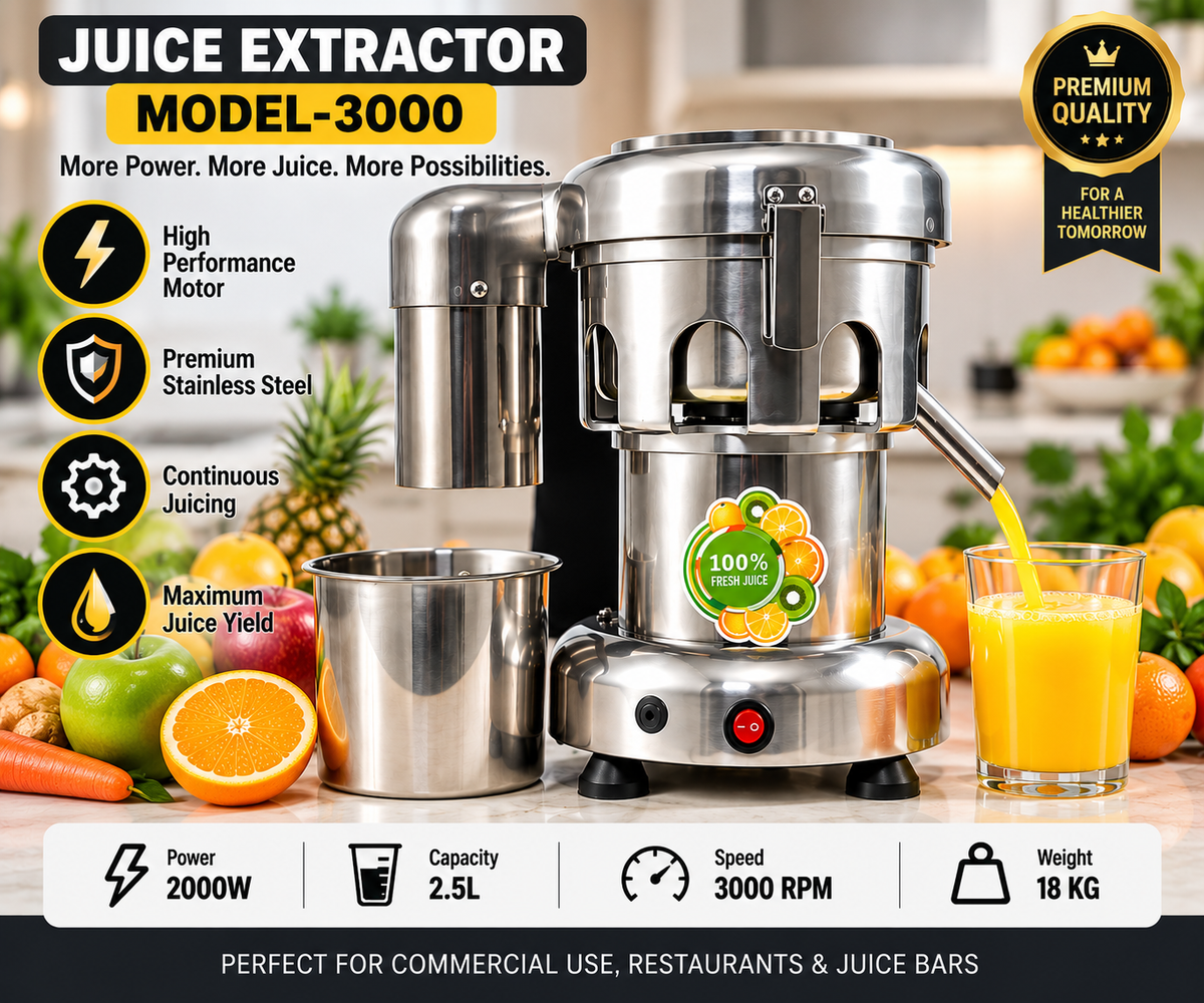 Model-3000 Commercial Juice Extractor – Stainless Steel Heavy-Duty