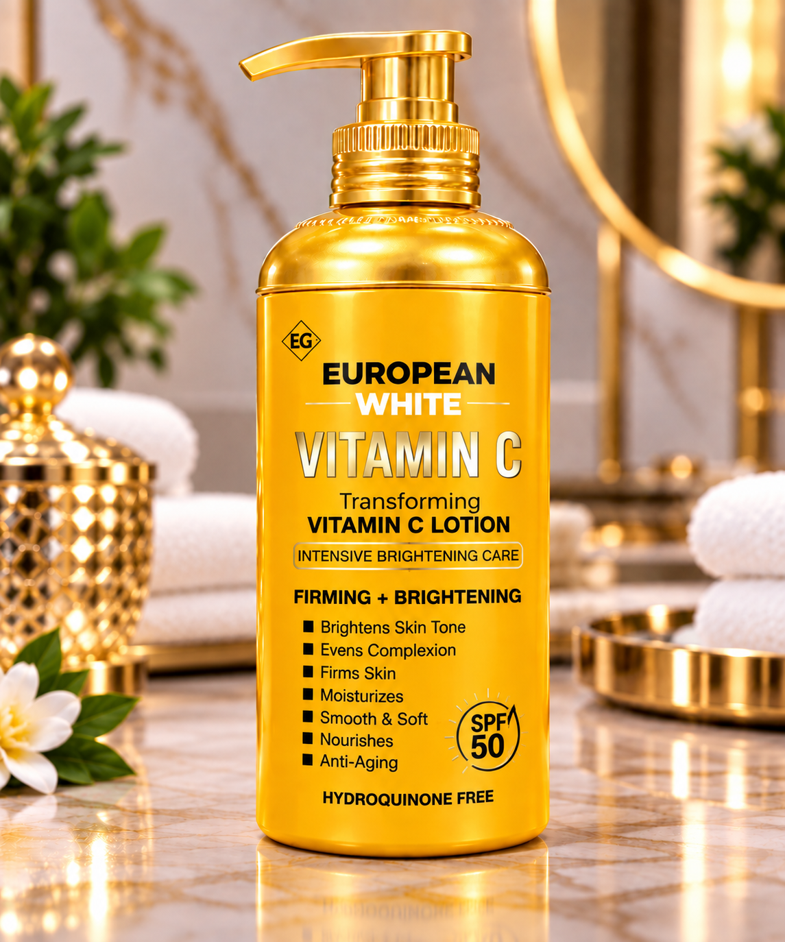 European White Vitamin C Body Lotion 500ml – Intensive Brightening & Moisturizing Care
