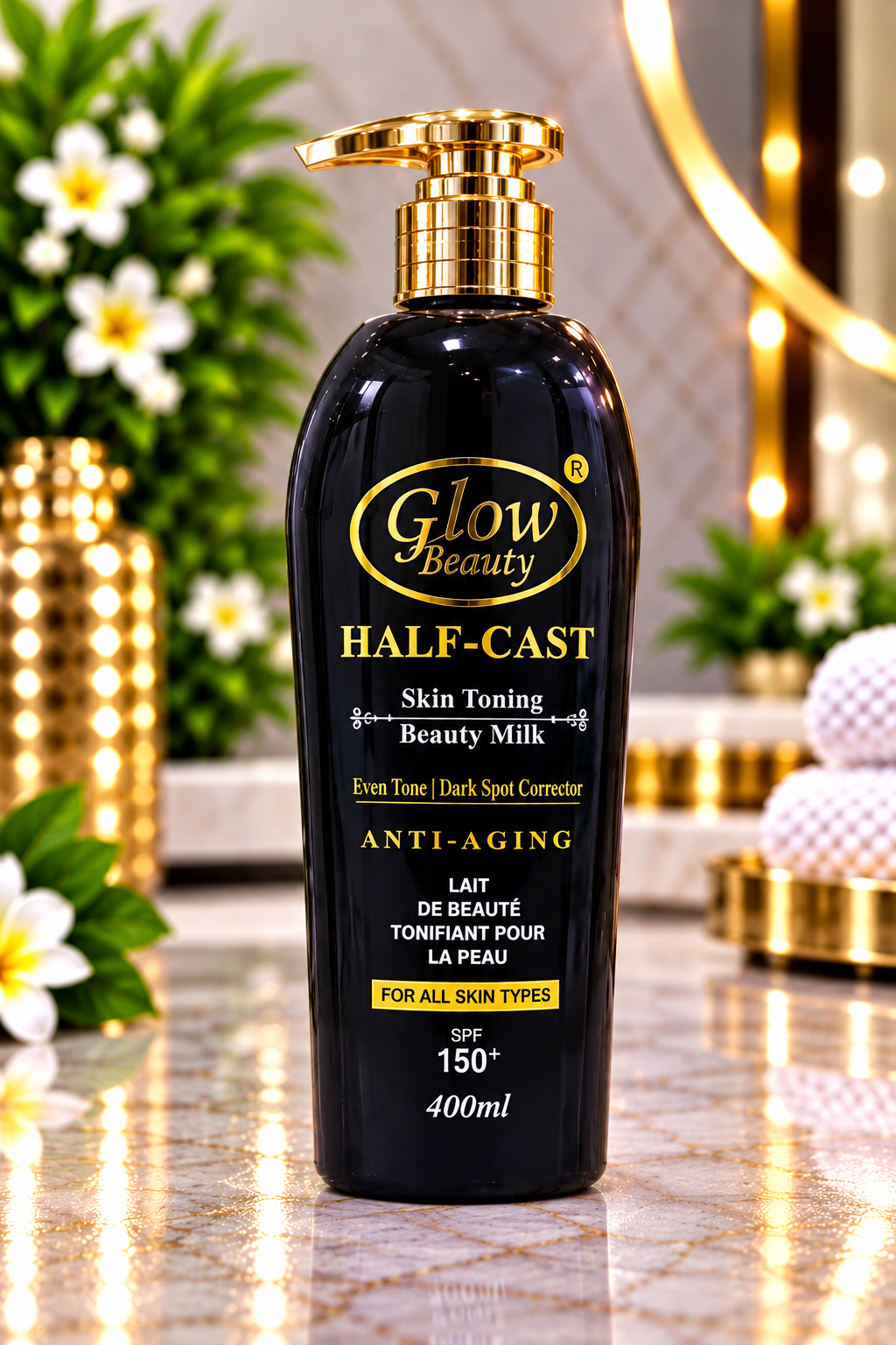 Glow Beauty Half-Cast Skin Toning Beauty Milk 400ml – Even Tone & Anti-Aging