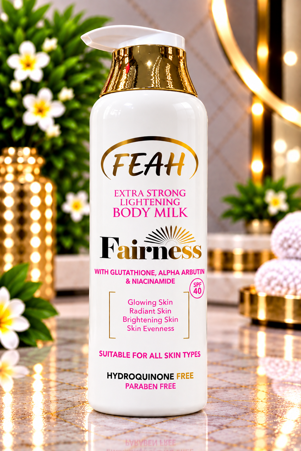 FEAH Extra Strong Lightening Body Milk Fairness – Glutathione, Alpha Arbutin & Niacinamide