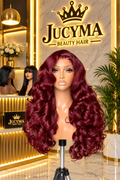 24" 5×5 Burgundy Bounce Human Hair Wig – 360g