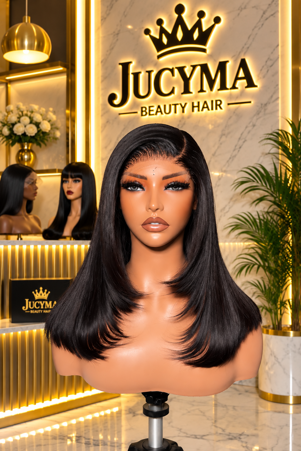 SDD Layered Bob Wig – HD Closure, Natural Color