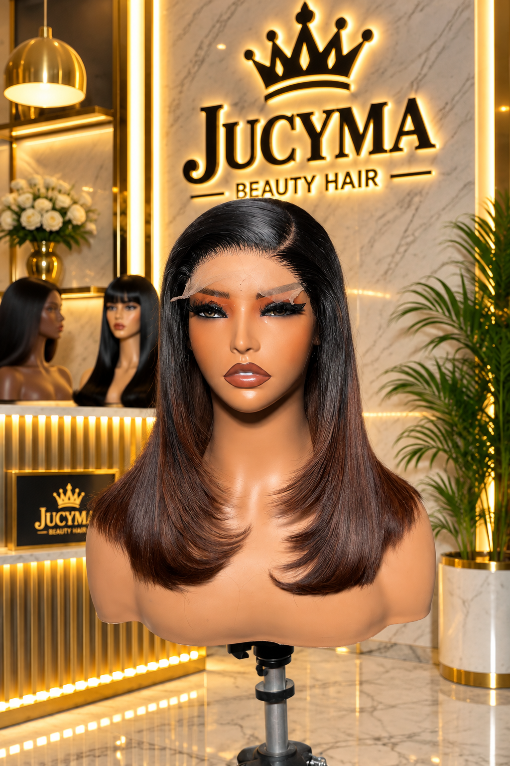 SDD Layered Bob Wig – HD Closure, T1B/2 Natural Brown