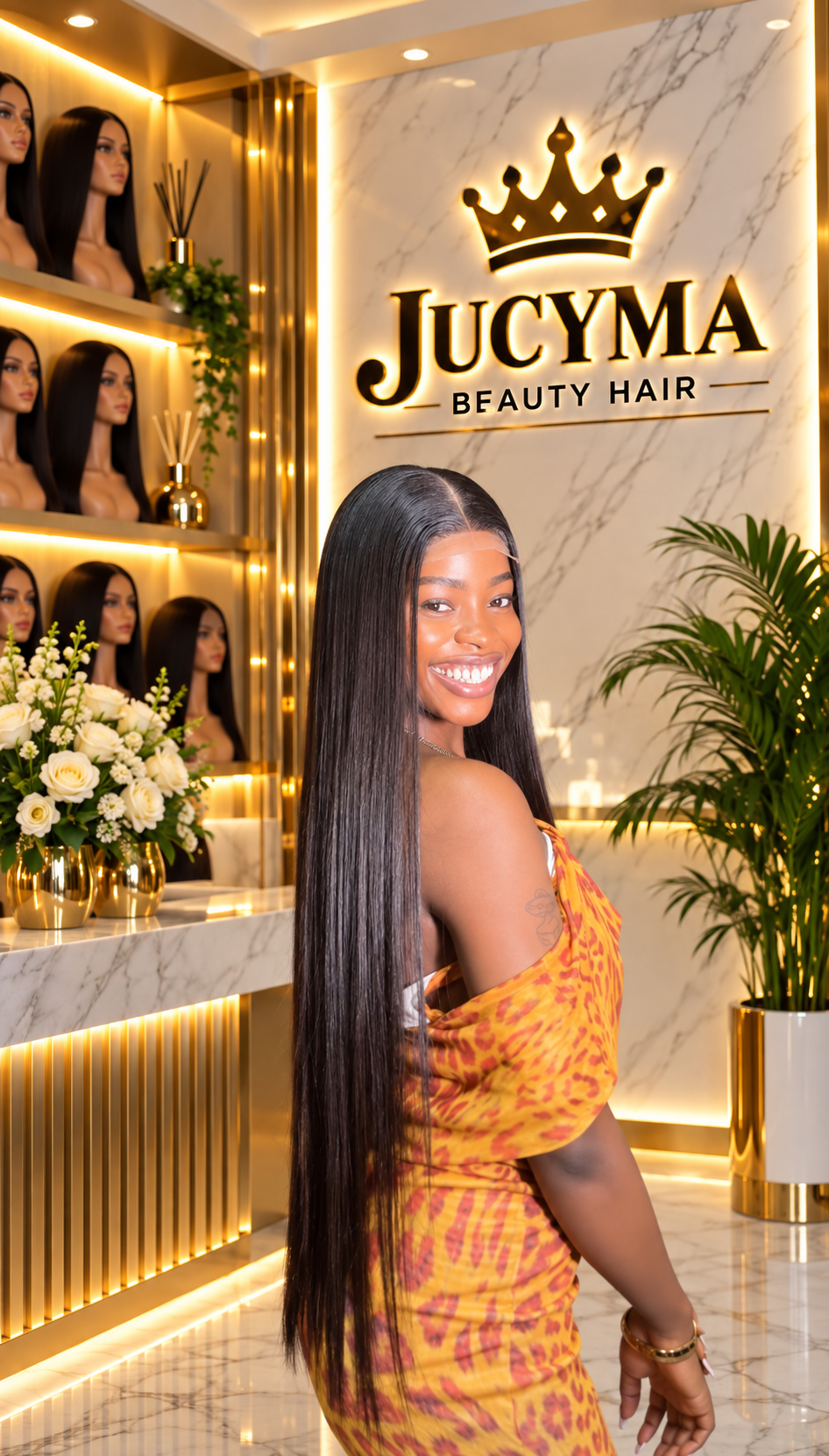 30” SDD Vietnamese Bone Straight Wig – 2×4 Closure, 200g, Natural Black
