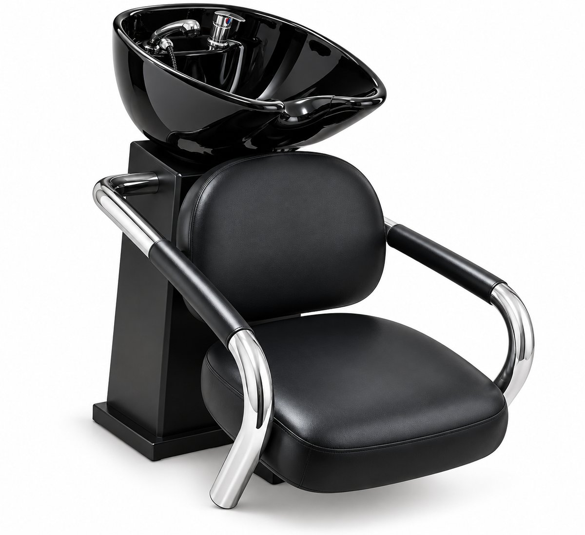 Professional Black Salon Shampoo Chair & Backwash Unit