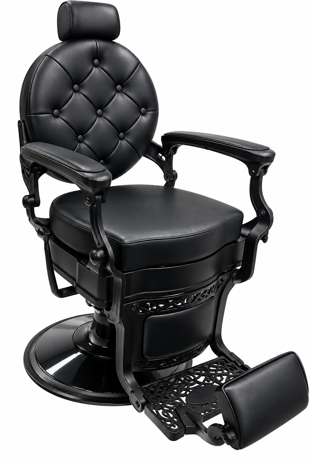 Luxury Vintage Black Tufted Barber Chair