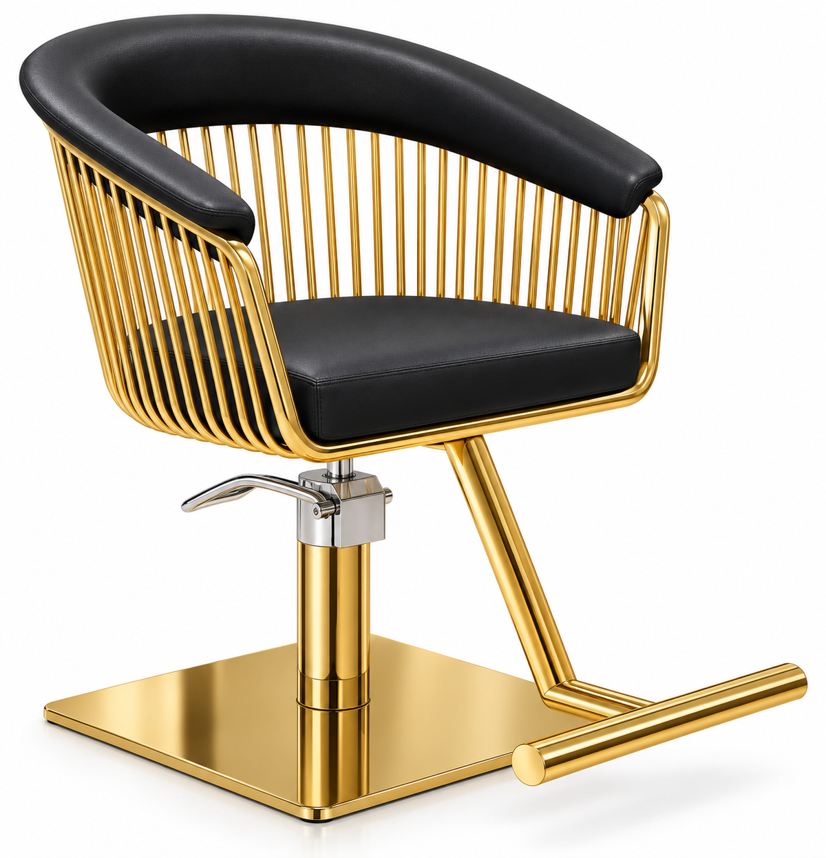 Luxury Black & Gold Salon Styling Chair – Modern Hydraulic Chair