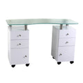 EXECUTIVE GLASS-TOP NAIL TABLE