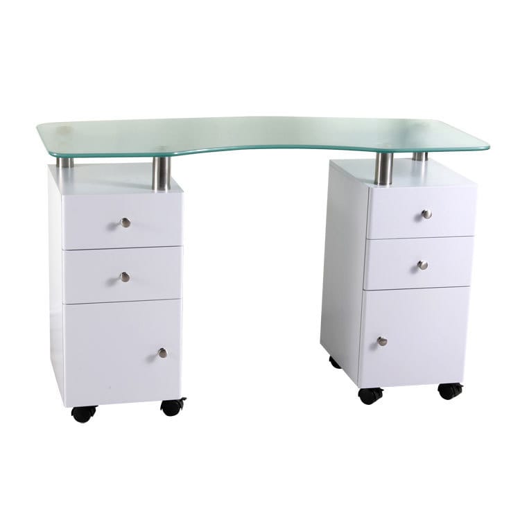 EXECUTIVE GLASS-TOP NAIL TABLE