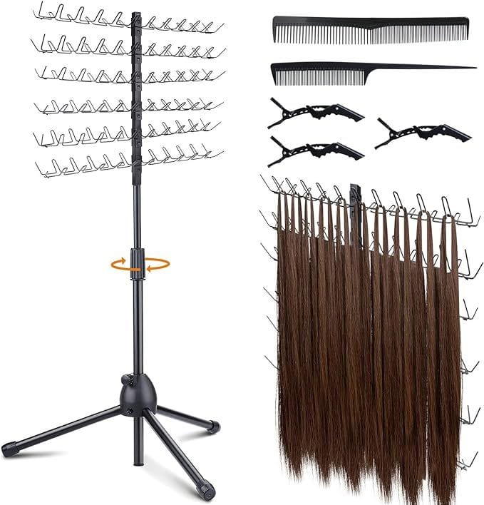 Multi-Tier Hair & Wig Display Stand – Freestanding Hair Extension Rack