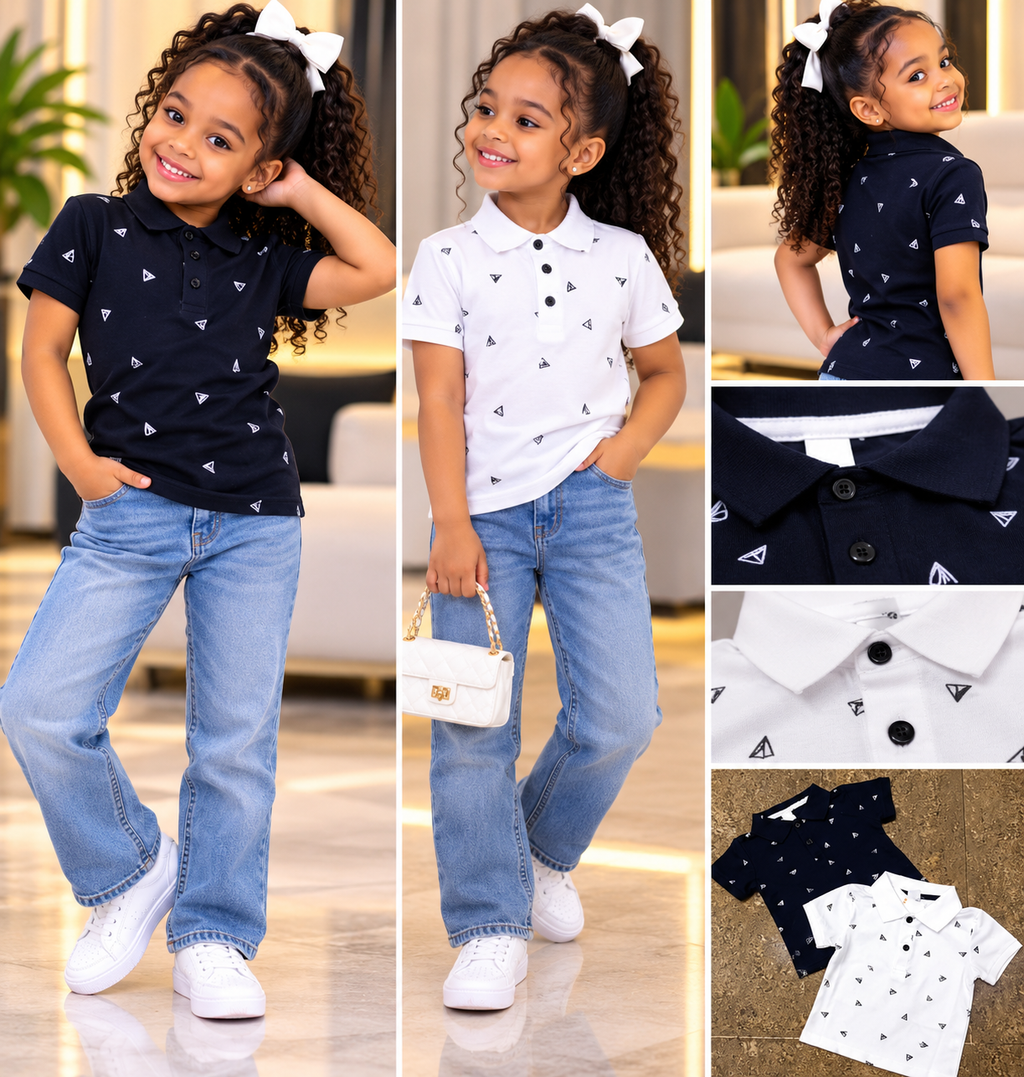 Girls’ Embellished Fashion T-Shirt – Ages 3–9 Years