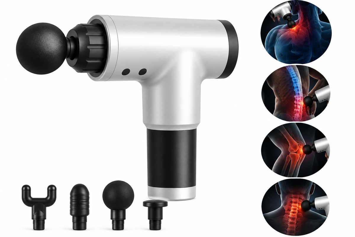Percussion Massage Gun – 4 Massage Heads