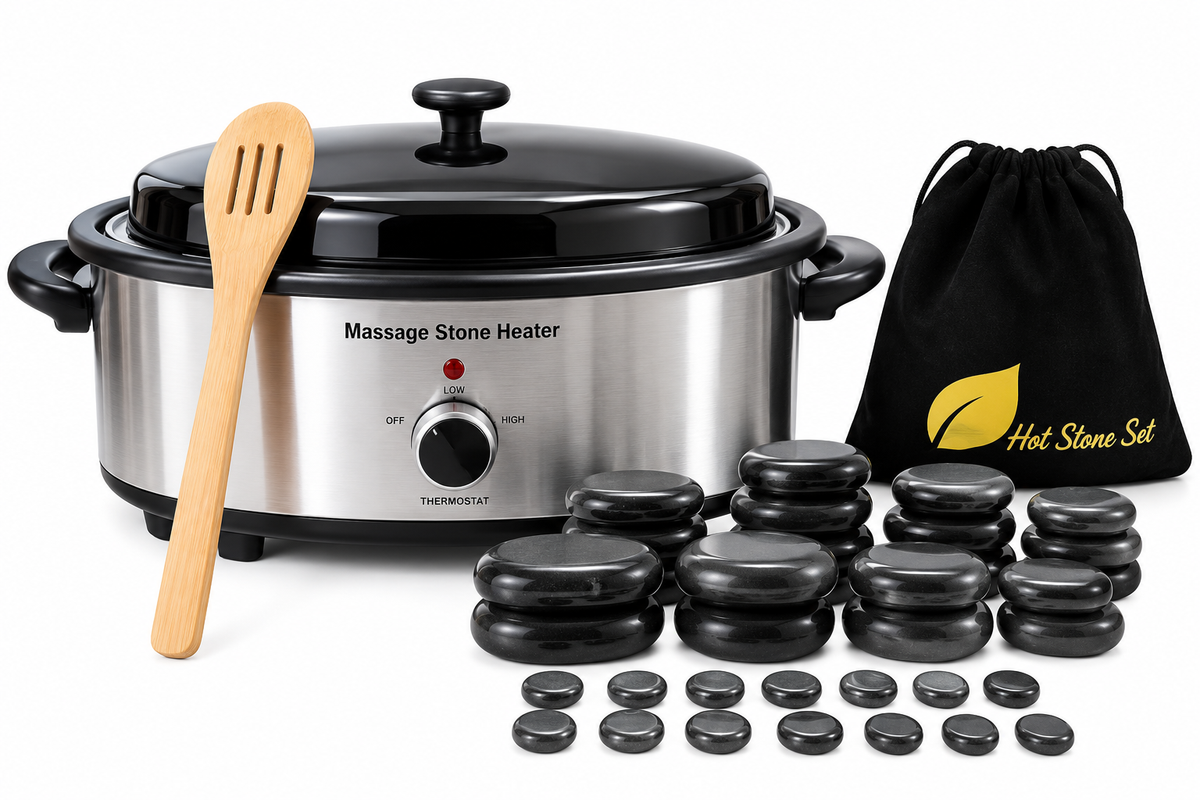 Professional Hot Stone Massage Kit with Electric Warmer