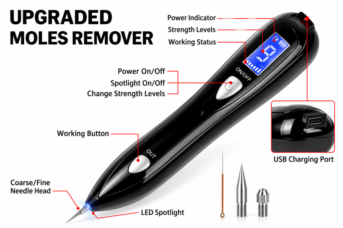 Upgraded LCD Plasma Skin Spot & Mole Removal Pen
