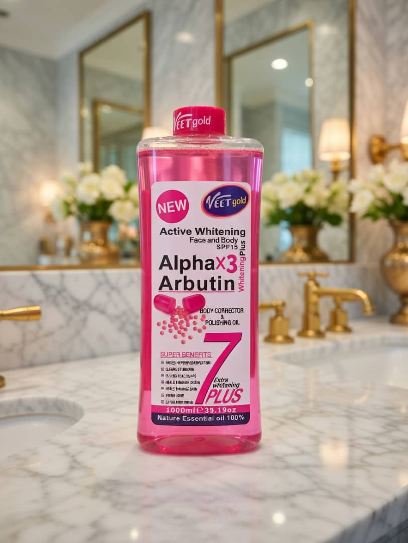 Veet Gold Alpha X3 Arbutin Body Corrector & Polishing Oil 1000ml – Face & Body