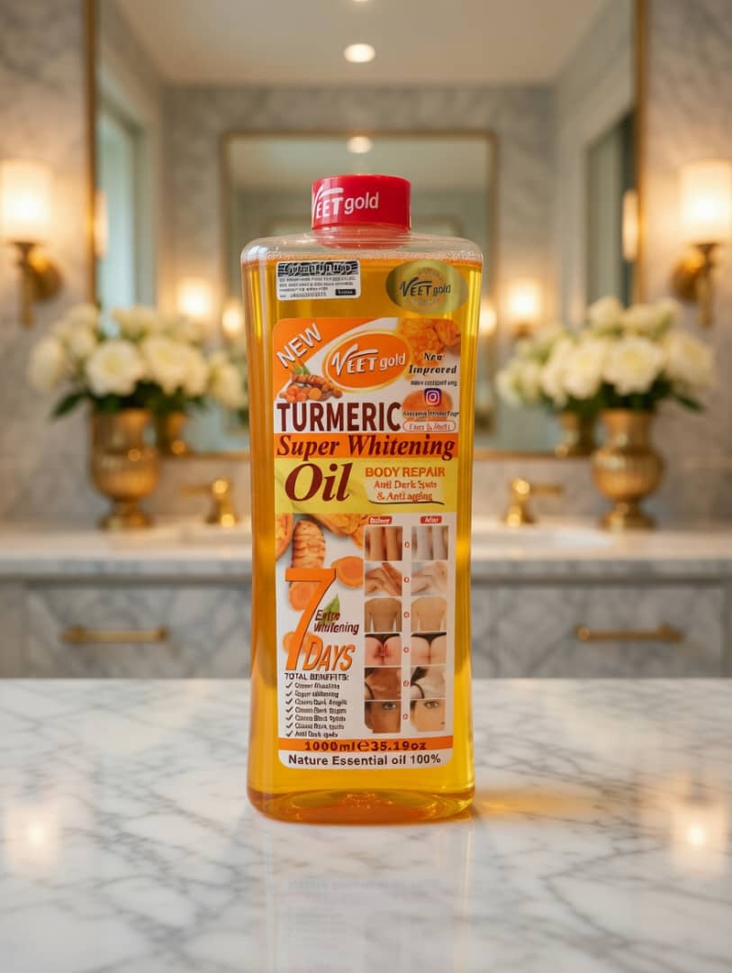 Veet Gold Turmeric Super Whitening Oil 1000ml – Body Repair & Brightening Oil