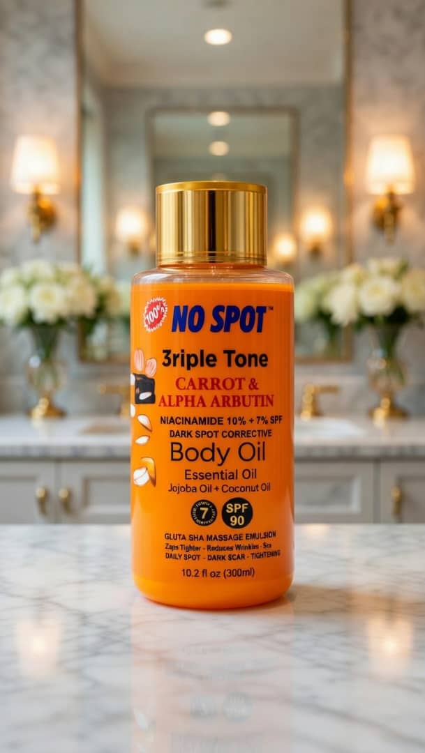 No Spot 3riple Tone Carrot & Alpha Arbutin Dark Spot Correcting Body Oil SPF 90 300ml
