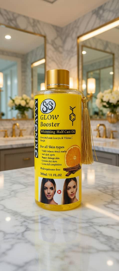 SS Glow Booster Whitening Half Cast Oil 300ml – Vitamin C & Licorice Brightening Oil