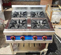 4-Burner Commercial Gas Cooker Without Oven – Stainless Steel