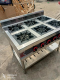 6-Burner Commercial Gas Cooker Without Oven – Stainless Steel