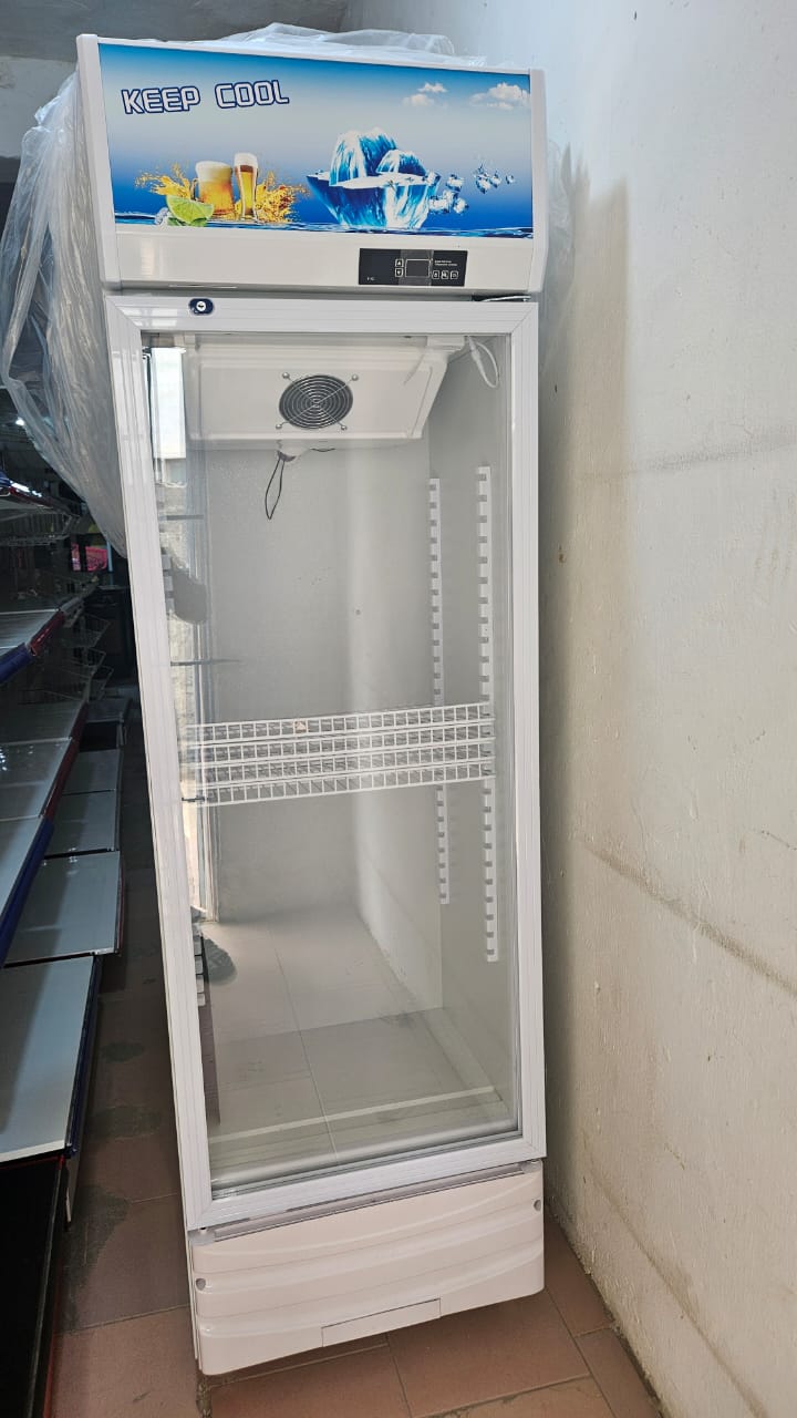 Upright Single-Door Commercial Display Chiller – Glass Door Beverage Refrigerator