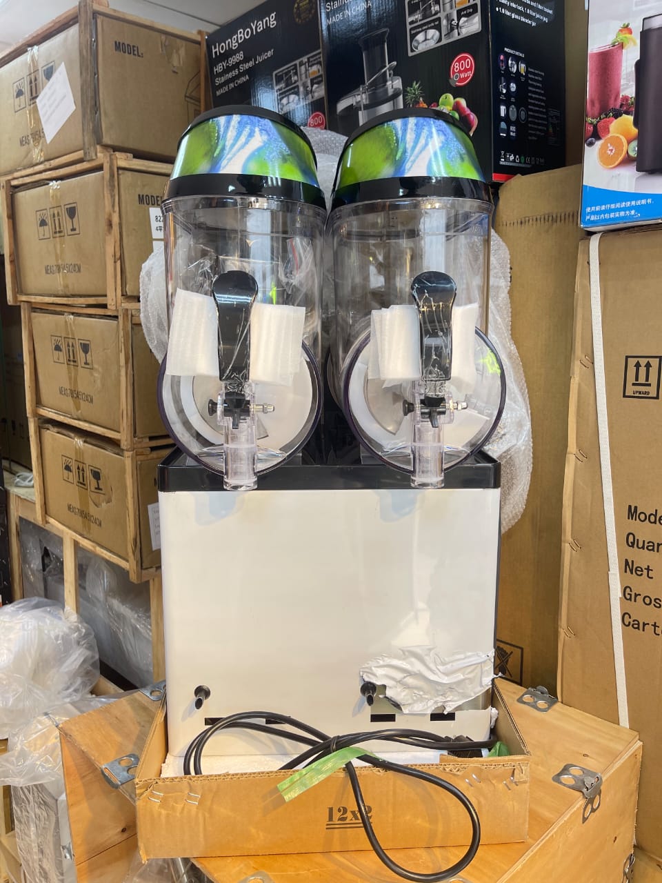 Commercial Double-Bowl Slush Machine – 2-Tank Frozen Drink Maker