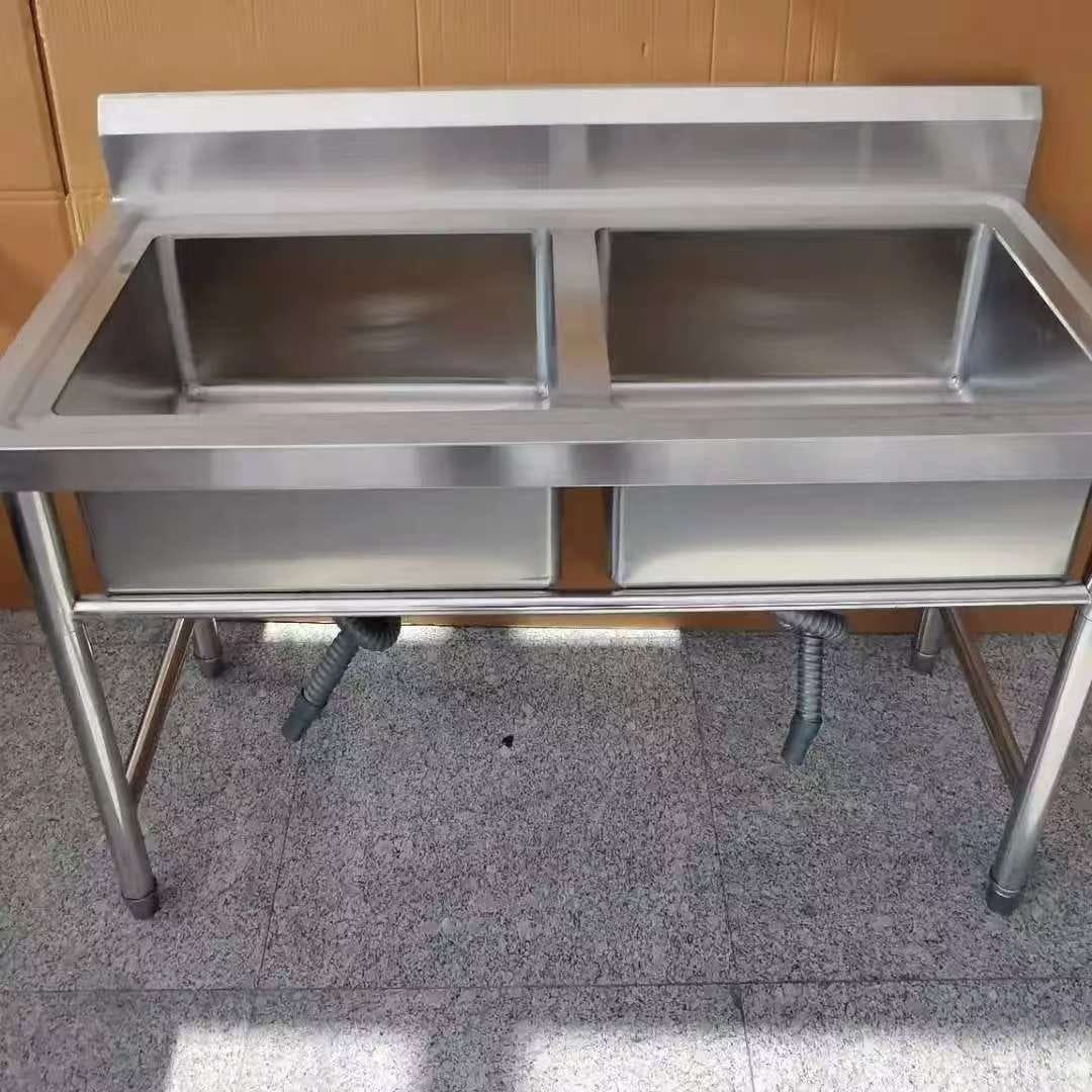 Commercial Stainless Steel Double Sink – 2-Bowl Heavy-Duty Kitchen Sink