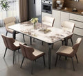 Premium 6-Seater Cream Marble Dining Table & Chairs Set – Modern Luxury Dining Set