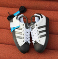 White & Black Classic Shell-Toe Style Sneakers
