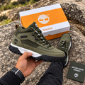 Olive Green & Black Mid-Top Outdoor Sneakers