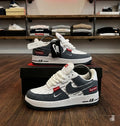 White & Black Supreme-Style Air Force Sneakers