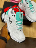 White & Mint Green Chunky Sneakers – Black Details