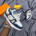 White & Blue Luxury Style Chunky Sneakers