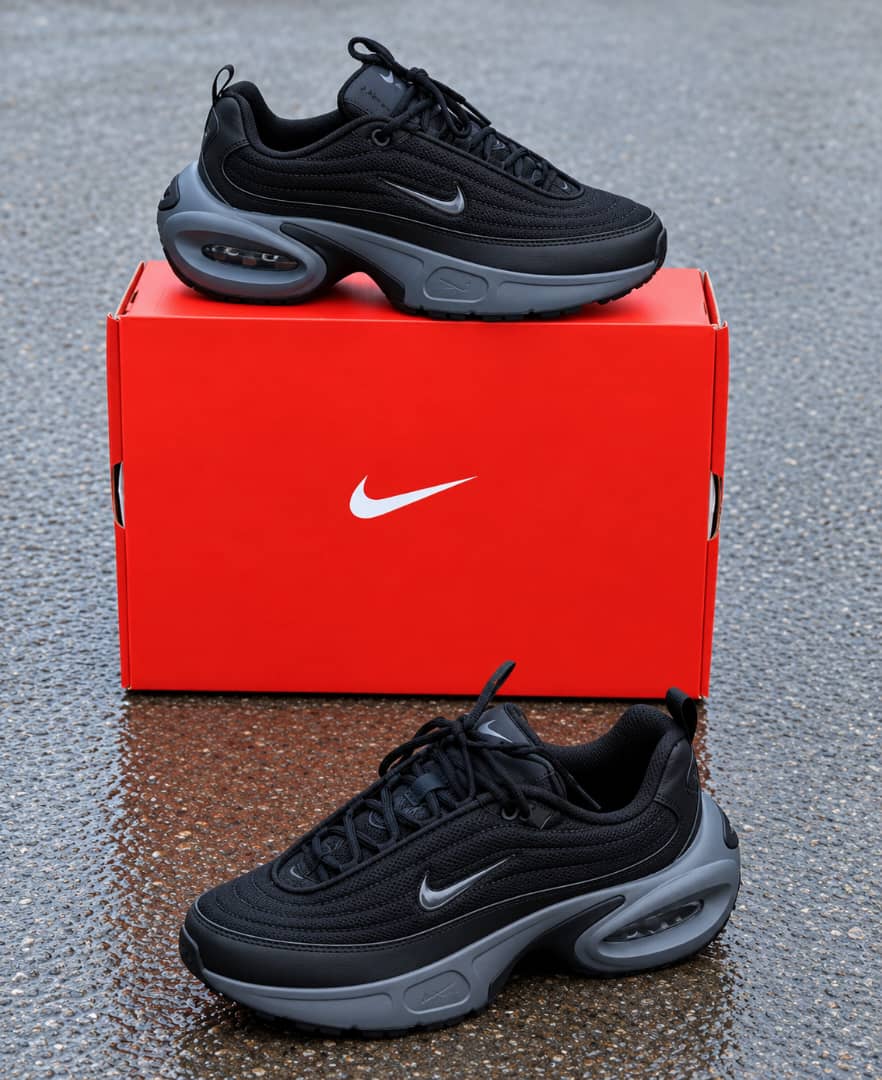 Black & Grey Air Cushion Style Sneakers