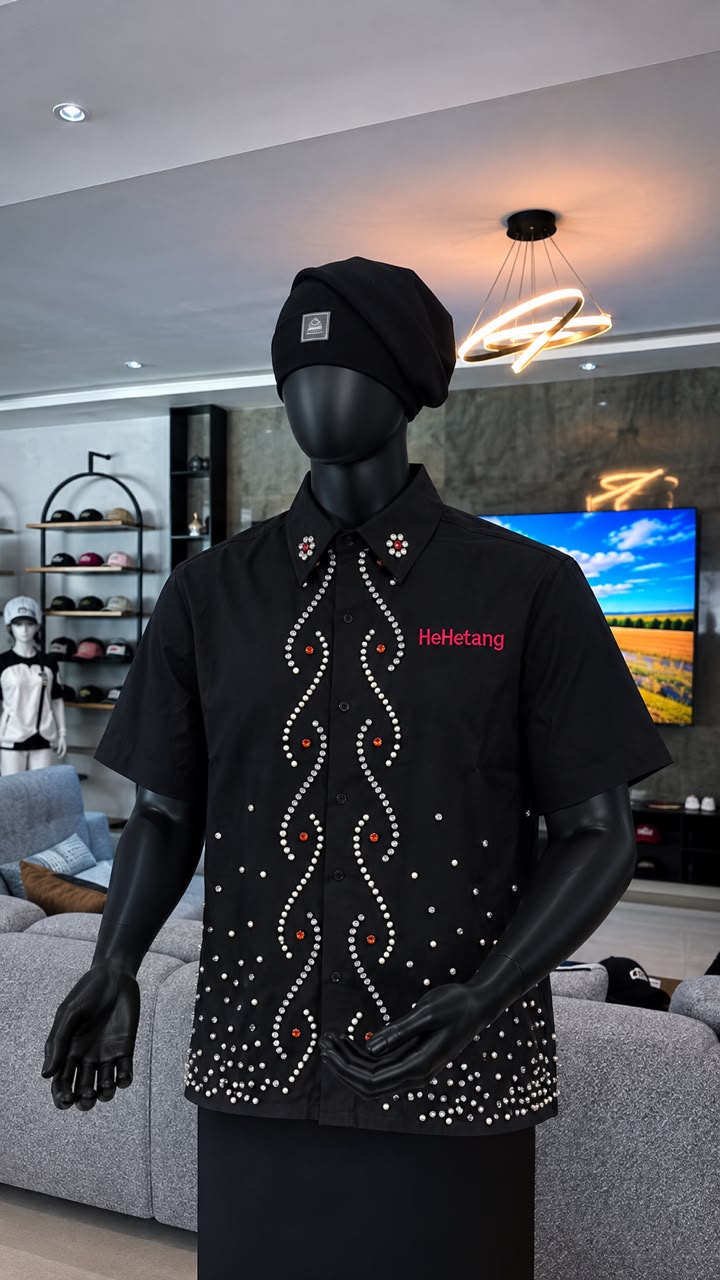 Premium Luxury Embroidered Shirt – Short Sleeve Casual Shirt