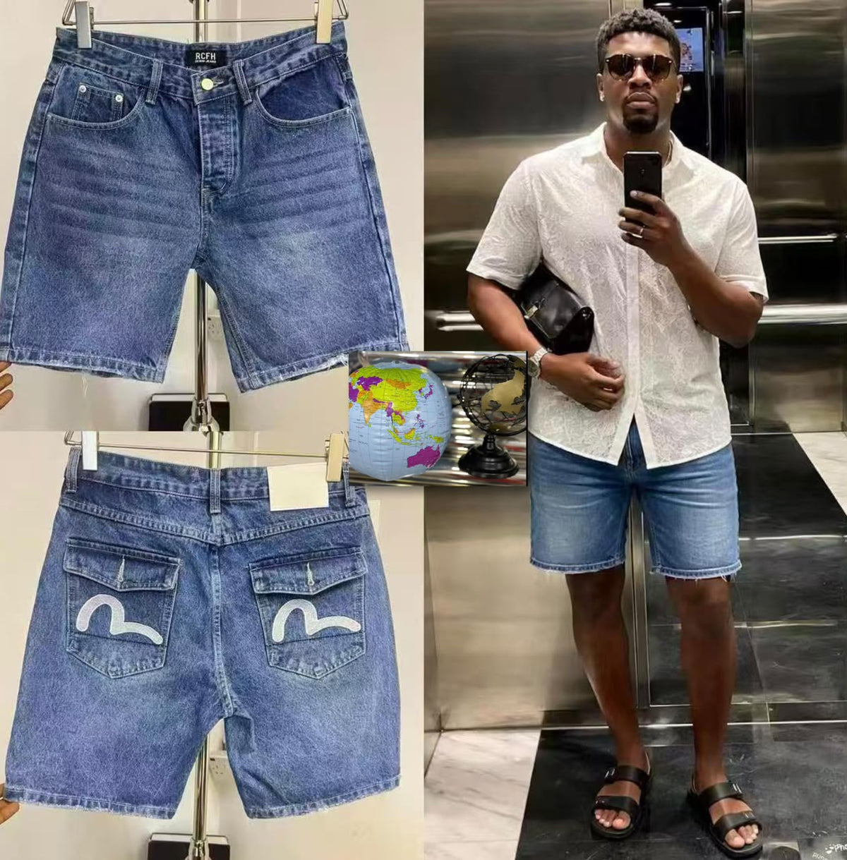 Unisex Denim Shorts Jeans – Graphic Print Casual Shorts