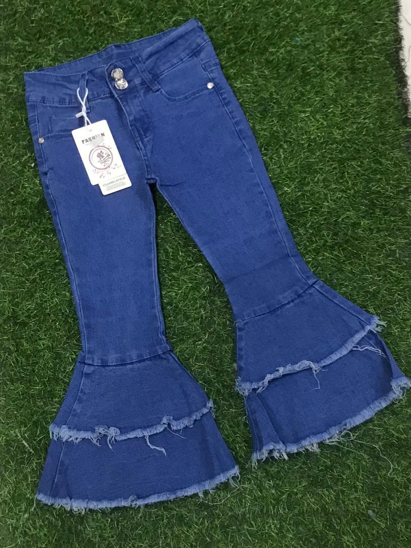 Girls’ Baggy Flare Jeans Trousers – Ages 5–12 Years